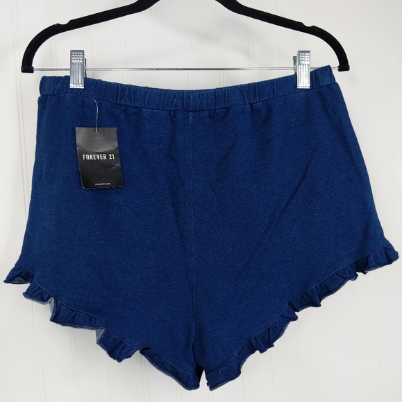 F21 Embroidered Ruffled Soft High Waist Shorts NWT Sz L - Picture 7 of 11